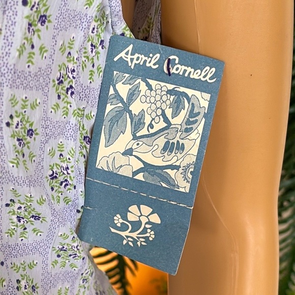 Brand New April Cornell Light Blue Forget Me Not Dress Midi Sleeveless Floral - Picture 9 of 15